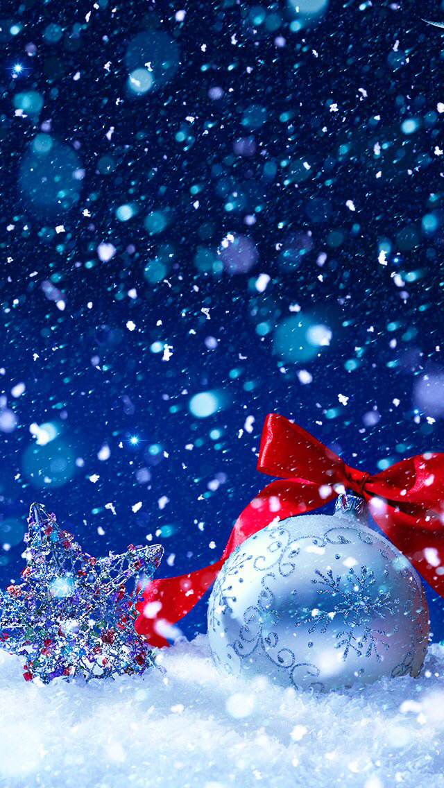 Wallpaper iPhone Winter Christmas Theme Happy New Year Snowflakes