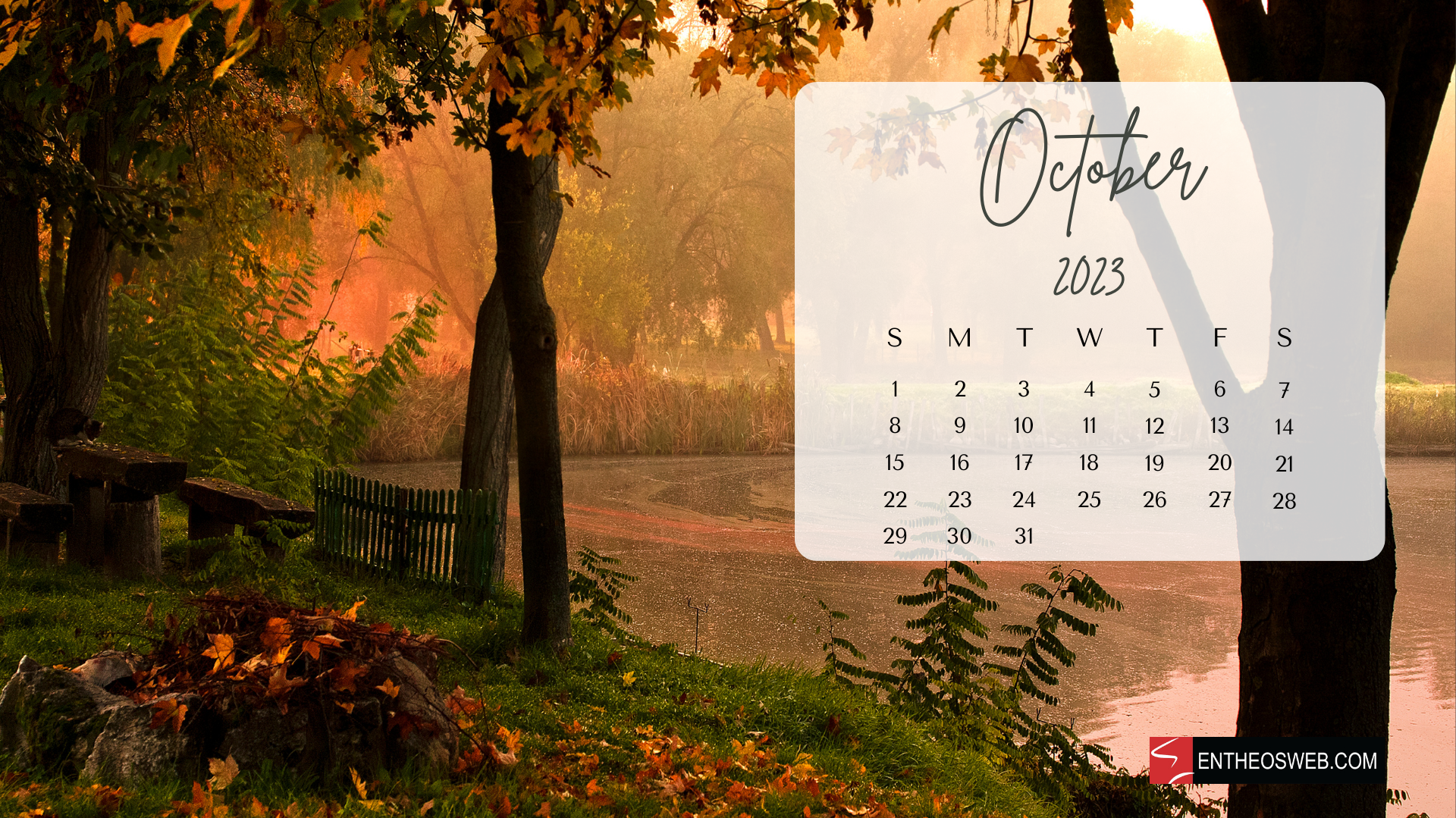 October Calendar Desktop Wallpaper Entheosweb