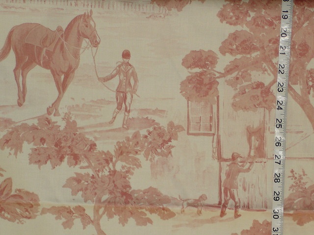 Ralph Lauren Pink Toile Horse Fabric Fabrics Upholstery Wallpaper