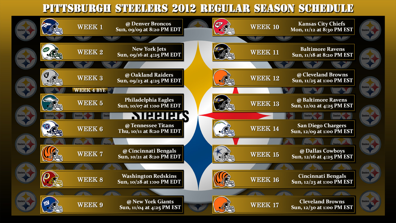  Regular Season Schedule Wallpaper Steelers Fever Forums