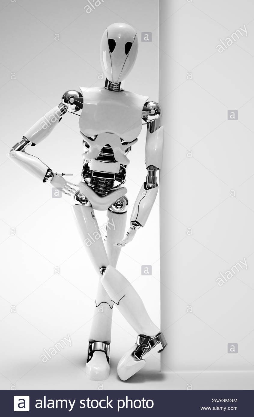 Robot Background 3d Render Wallpaper Stock Photo