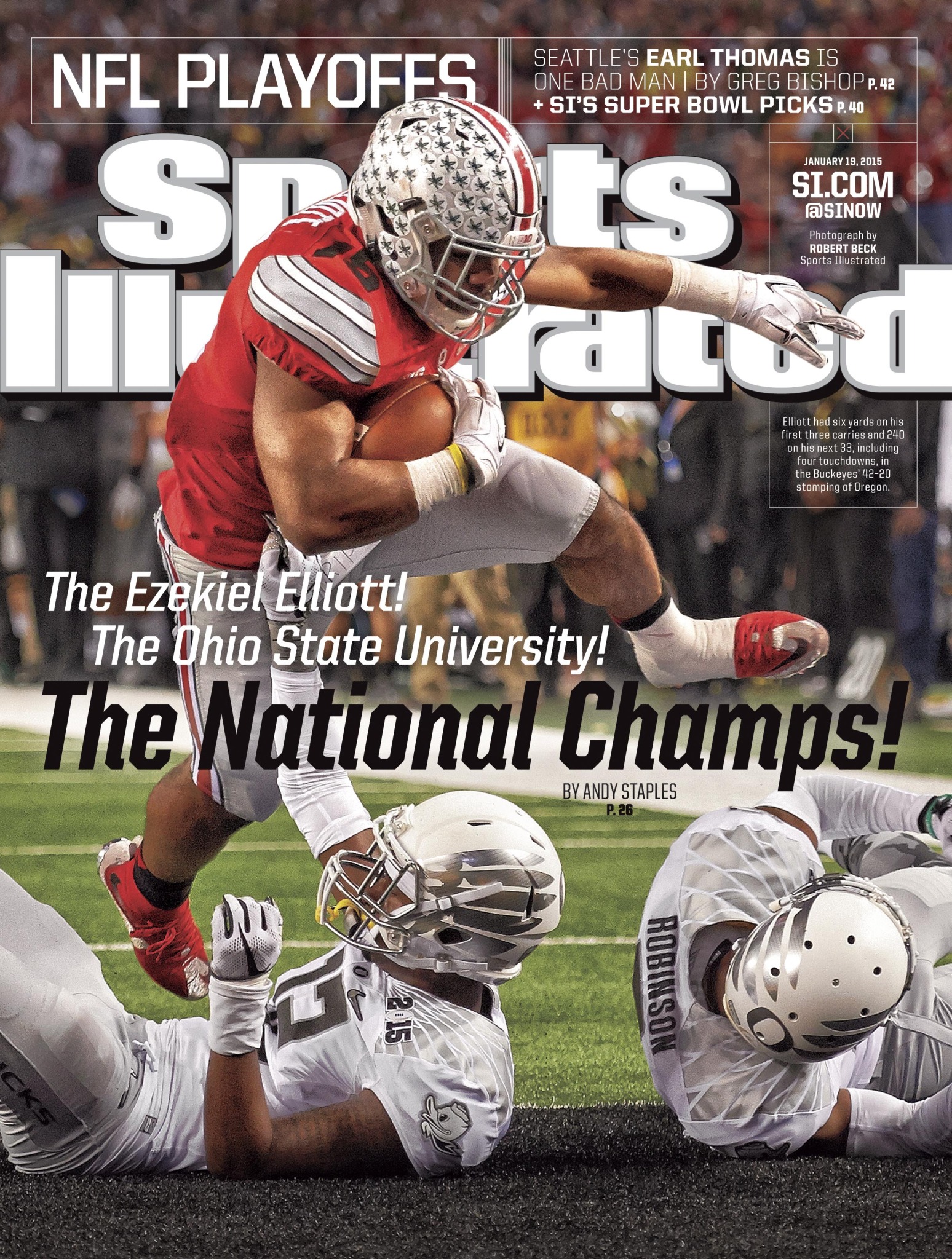 Ohio State S Ezekiel Elliott Hops Over Ducks In Sports Illustrated