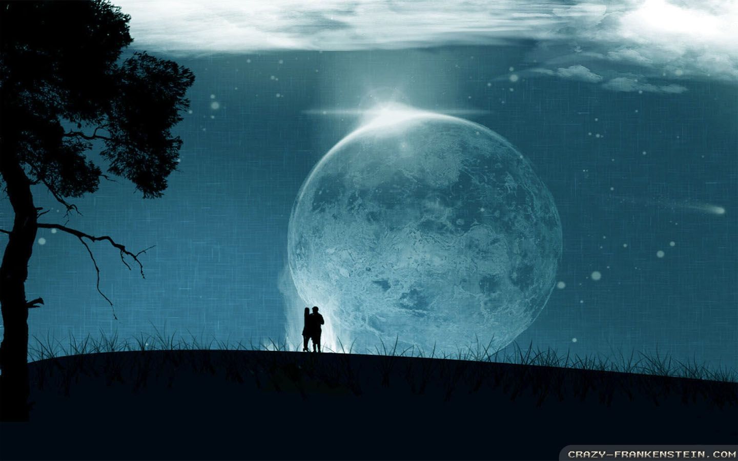 Full Moon Couple Hopeless Romantic HD Cool