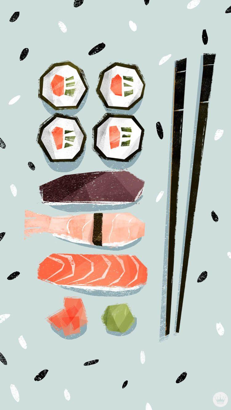 Amjad On Sushi Aesthetic iPhone Wallpaper Art
