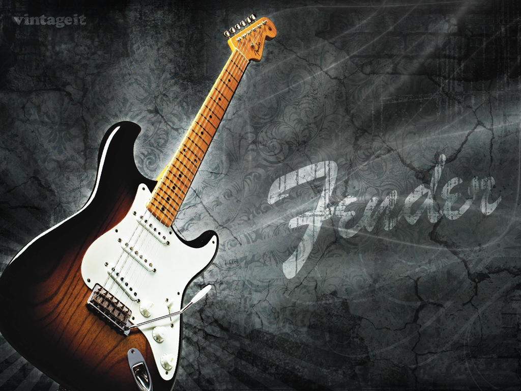 Red Fender Stratocaster Wallpaper White