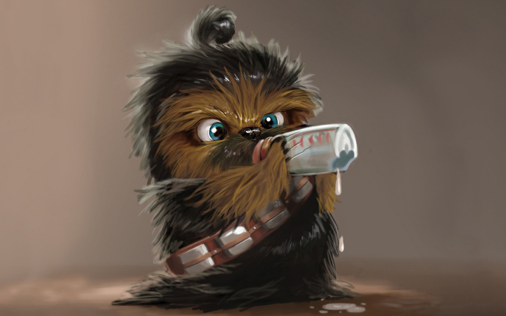 Wallpaper Star Wars Chewbacca Drink Baby