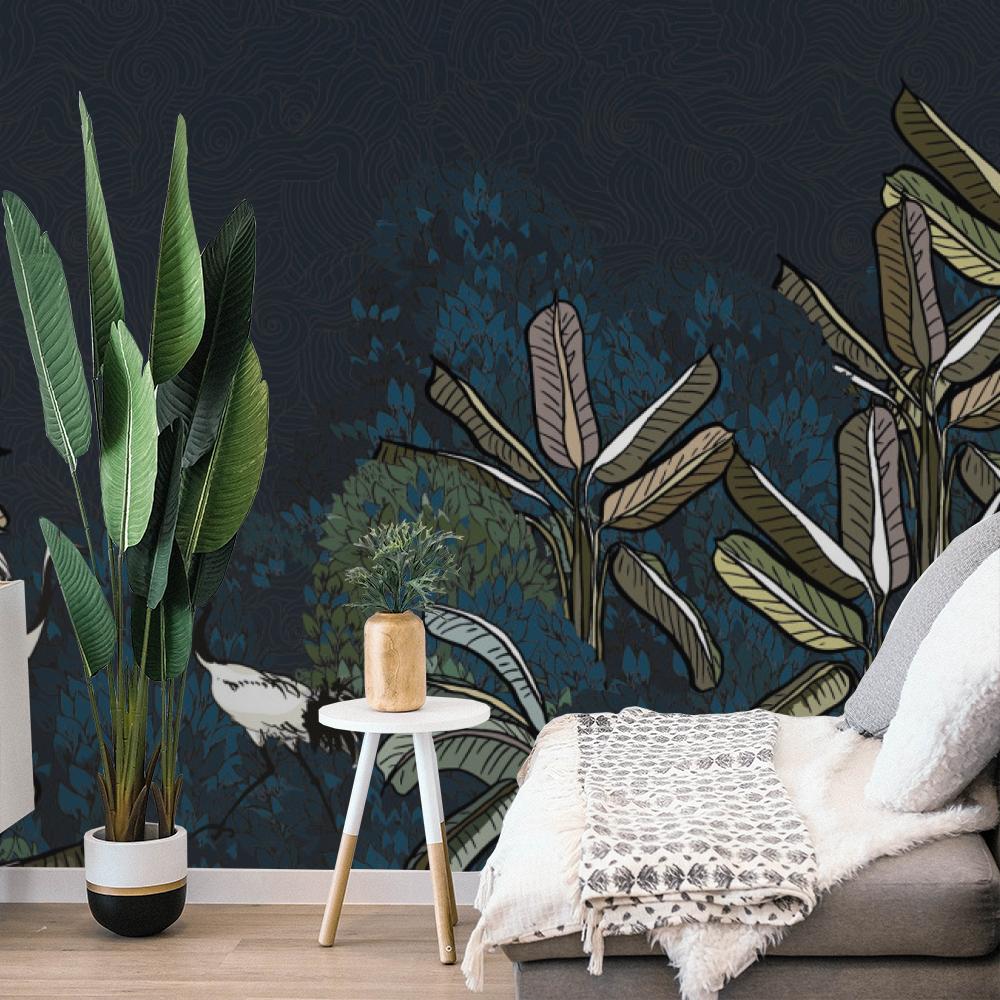 Night Palms In Rainforest Wallpaper