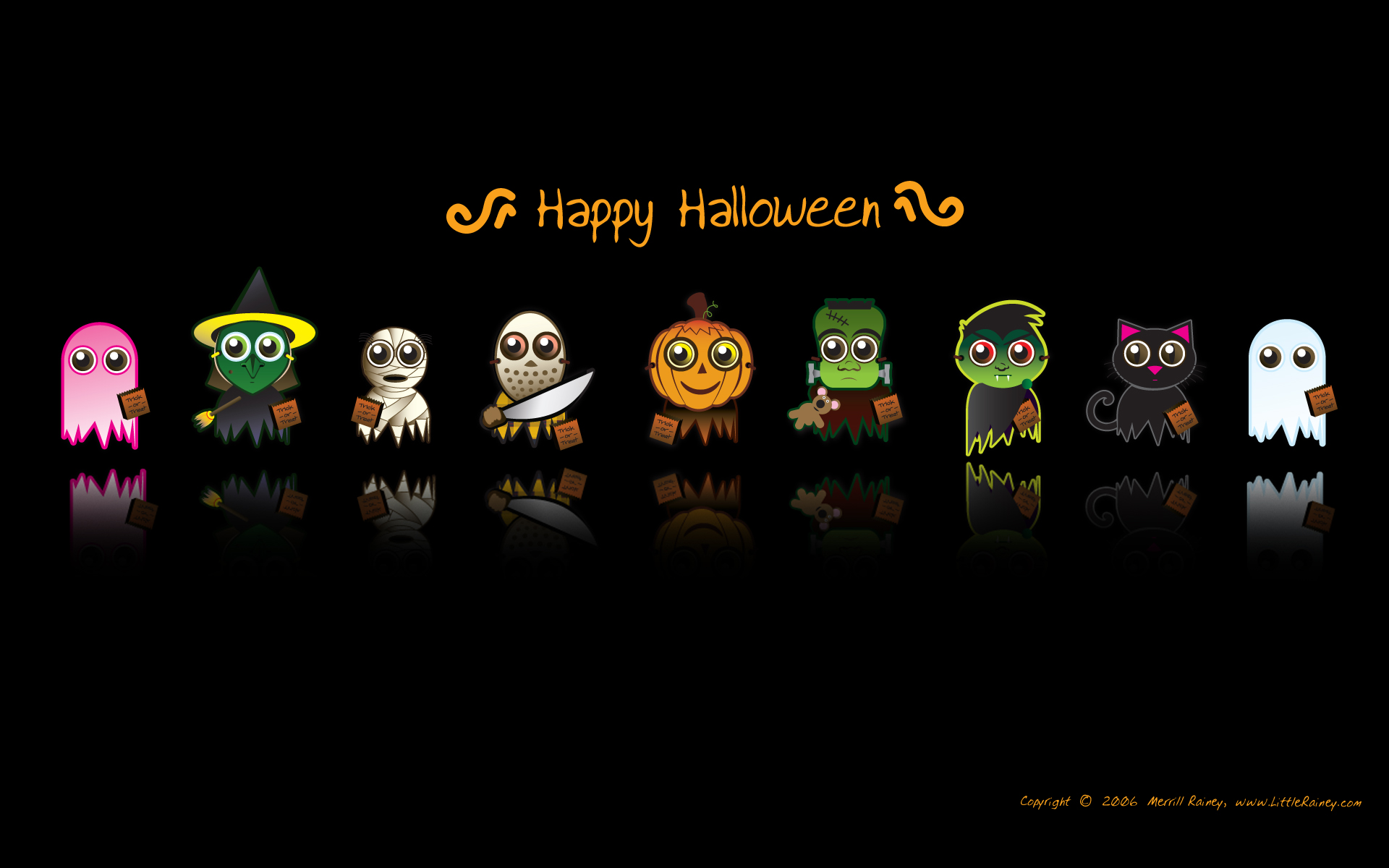Cartoons Halloween Black Background Wallpaper HD Desktop And