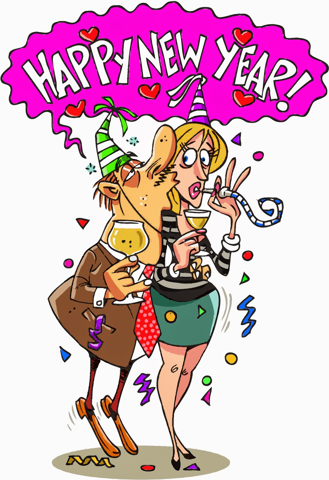 Happy New Year Cartoon Image Wallpaper