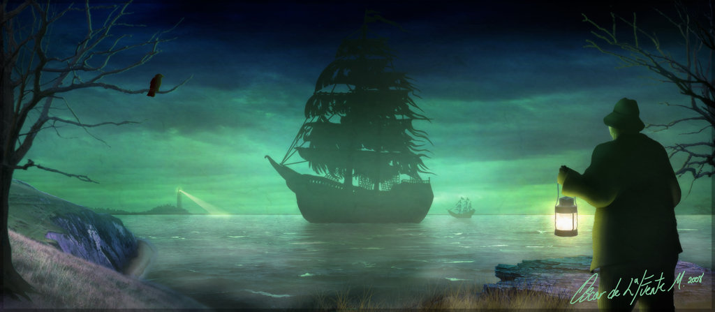 Ghost Pirate Ship Wallpaper Art