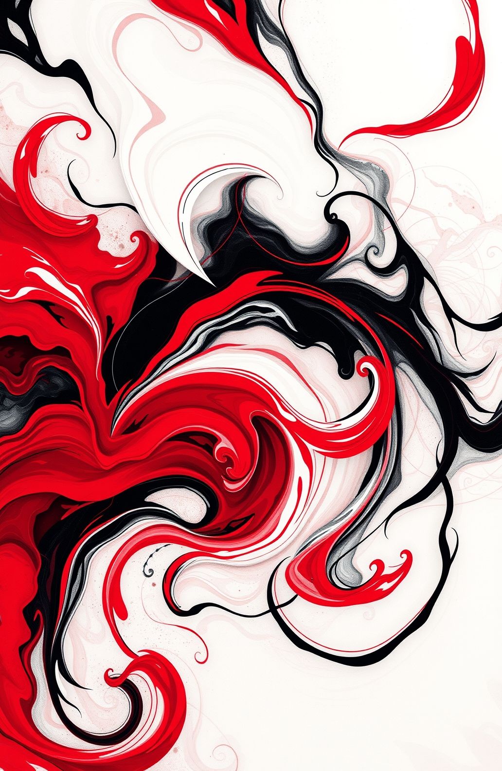 Red Black White Abstract Wallpaper