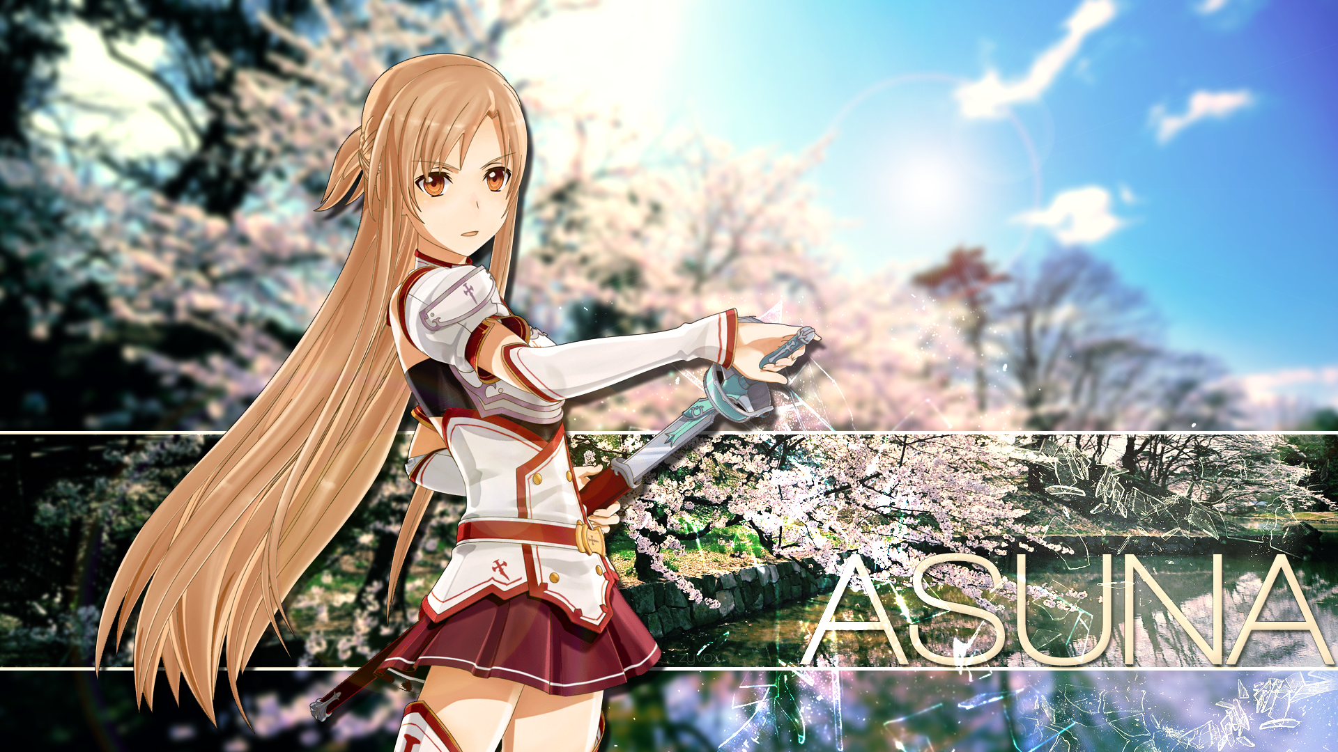 Asuna Cherry Blossoms Sword Art Online Wallpaper