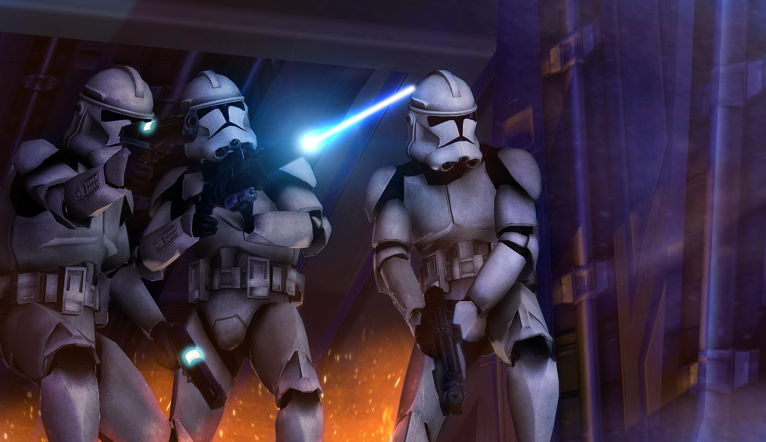 Free Download Star Wars Clone Troopers In Battle Wallpaper
