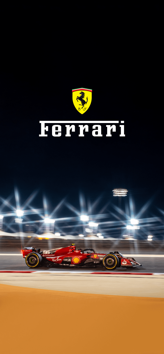 F1 Carlos Sainz Ferrari Phone Wallpaper With And Without