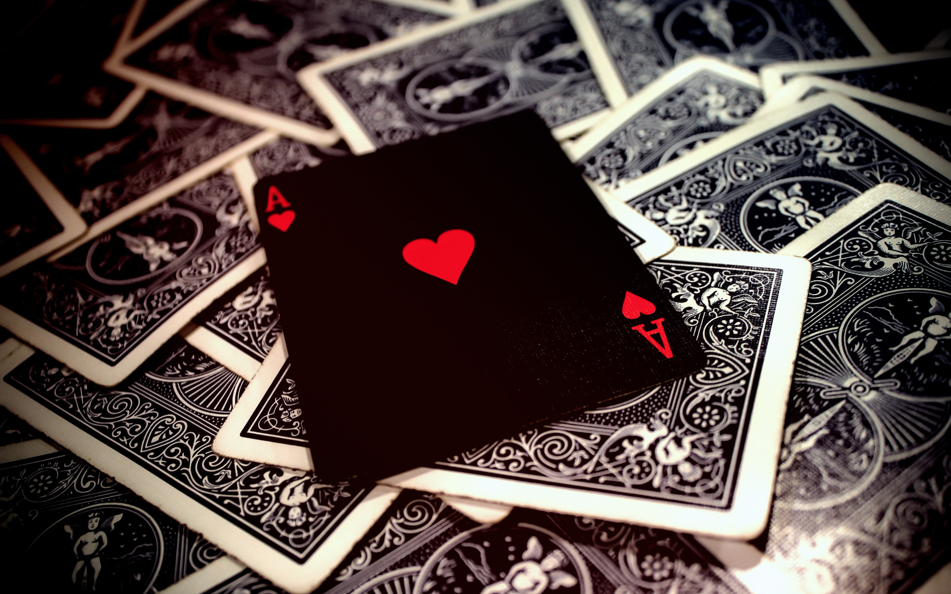 Ace Of Hearts On Top All The Cards Widescreen Wallpaper Wide