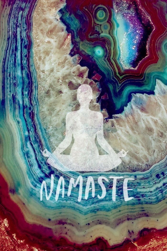 Crystal Tie Dye Namaste Yoga Quote Inspirational iPhone Wallpaper
