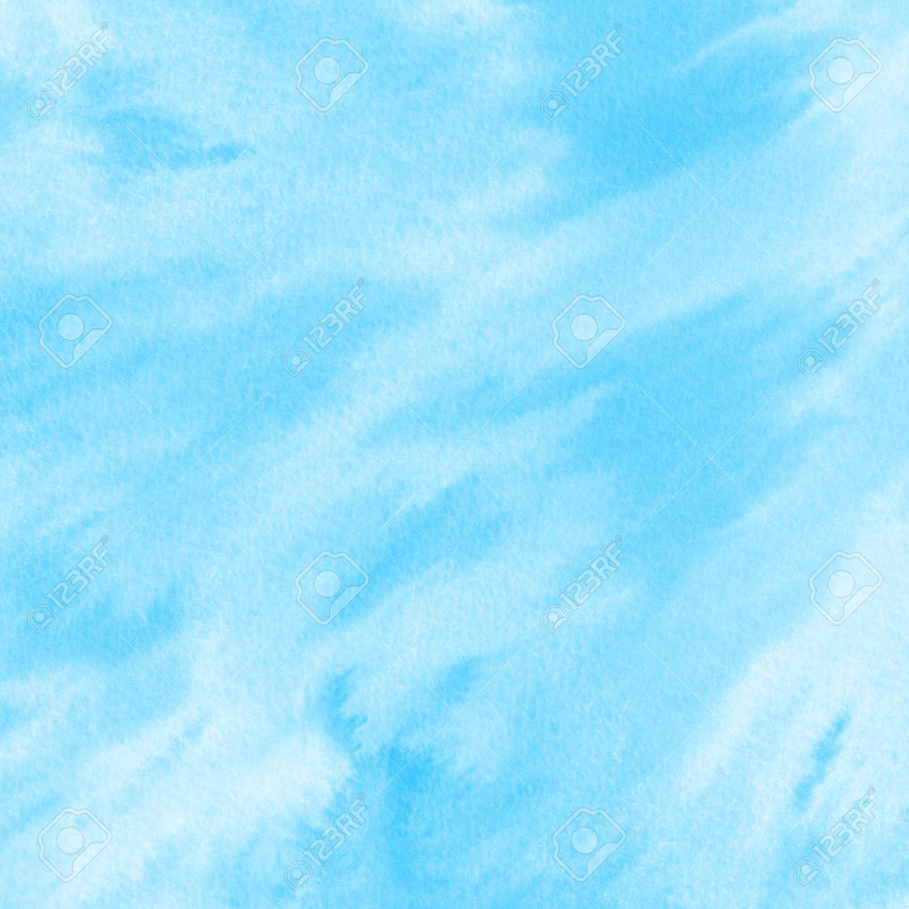 Sky Blue Watercolor Stains Square Background Easter Spring