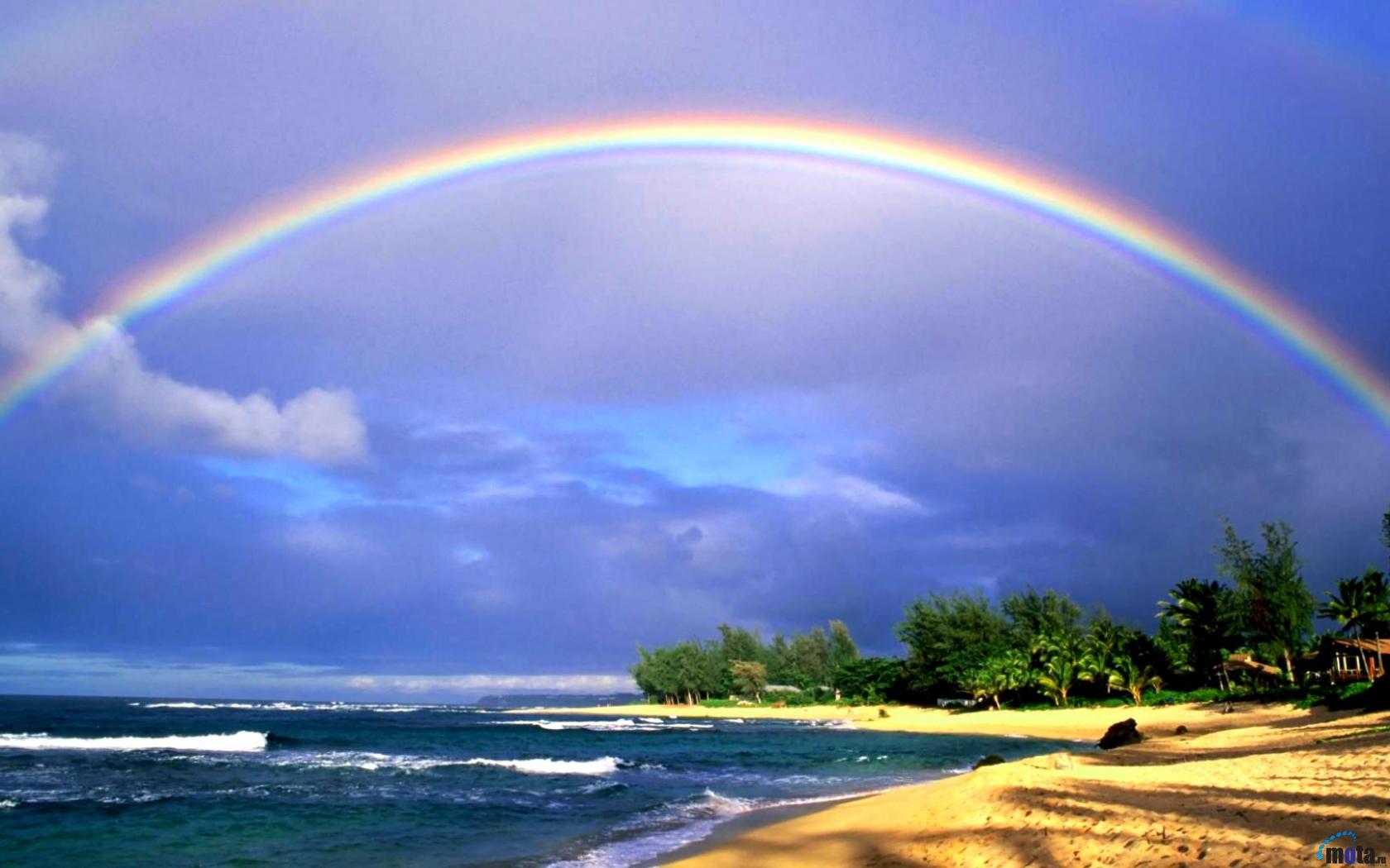 Wallpaper Rainbow Over Kauai Hawaii X Widescreen Desktop