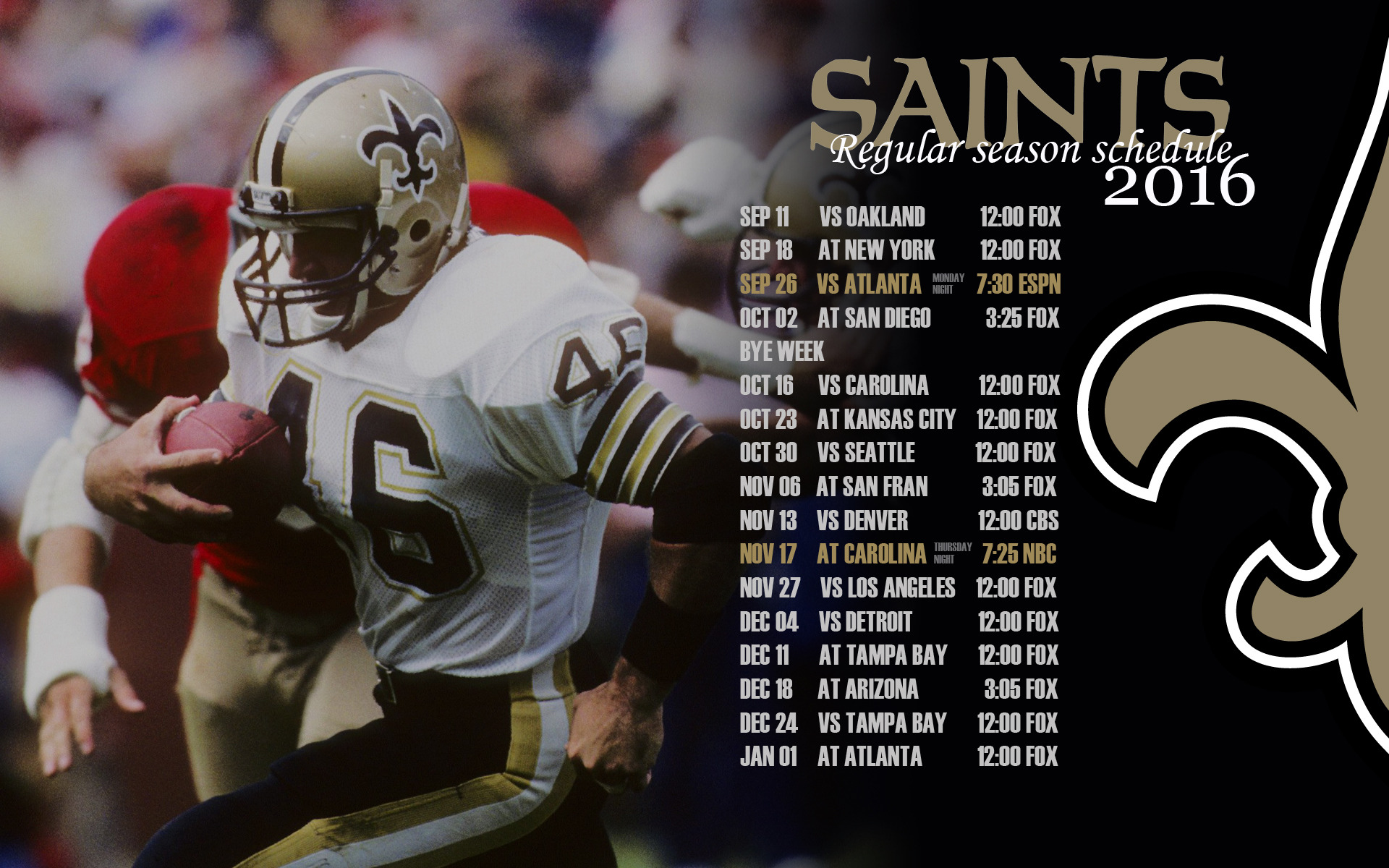 New Orleans Saints Schedule Wallpaper Tigerdroppings