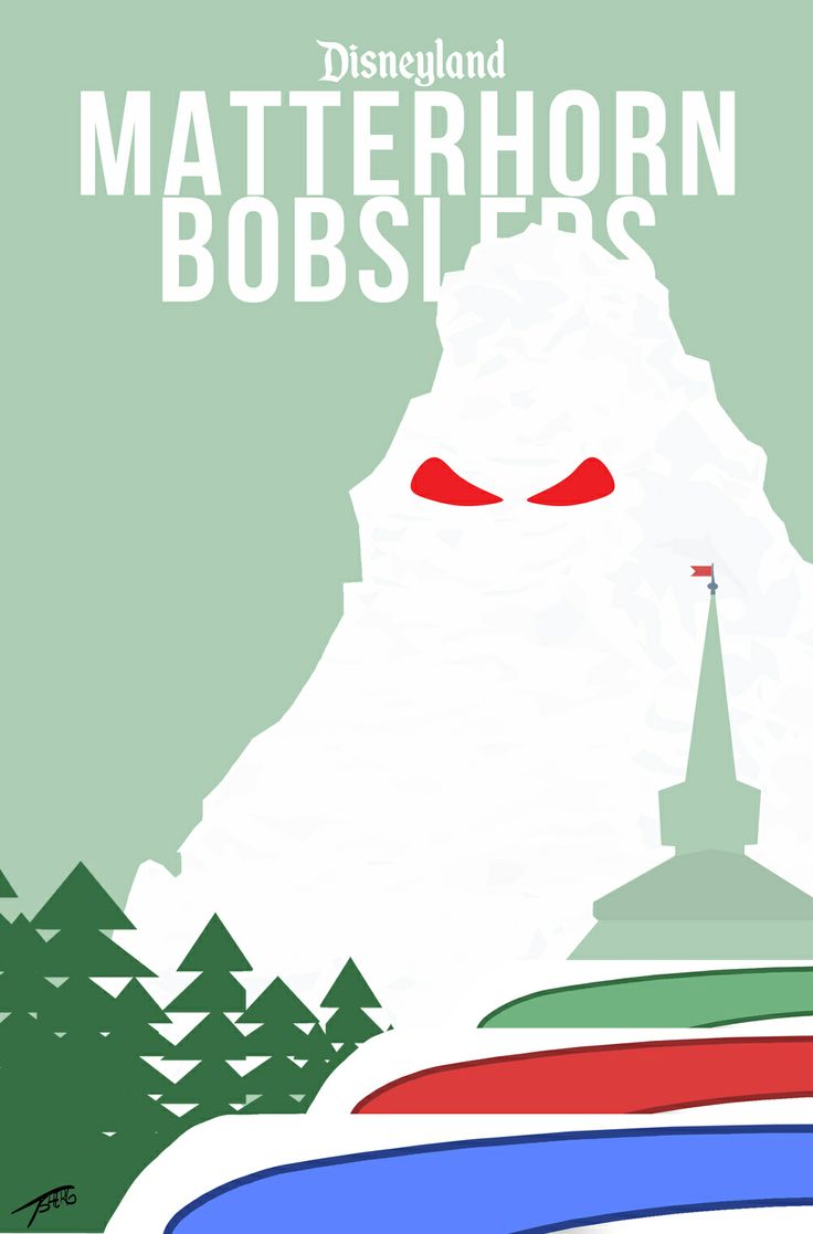  Disneyland Posters Disney Minimalist Matterhorn Bobsl Matterhorn