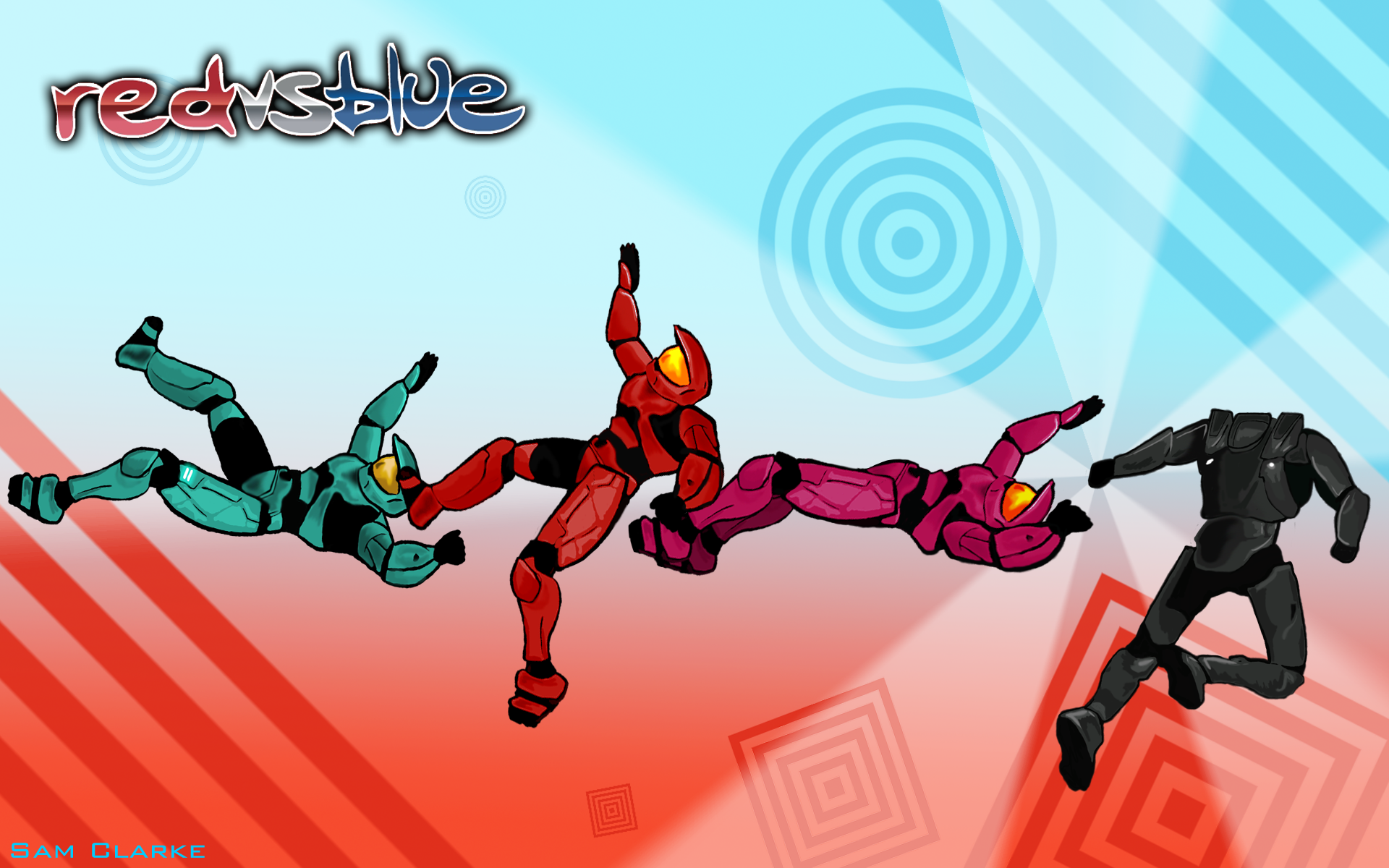Red Vs Blue Wallpaper By 0iflyingvi0 On Newgrounds