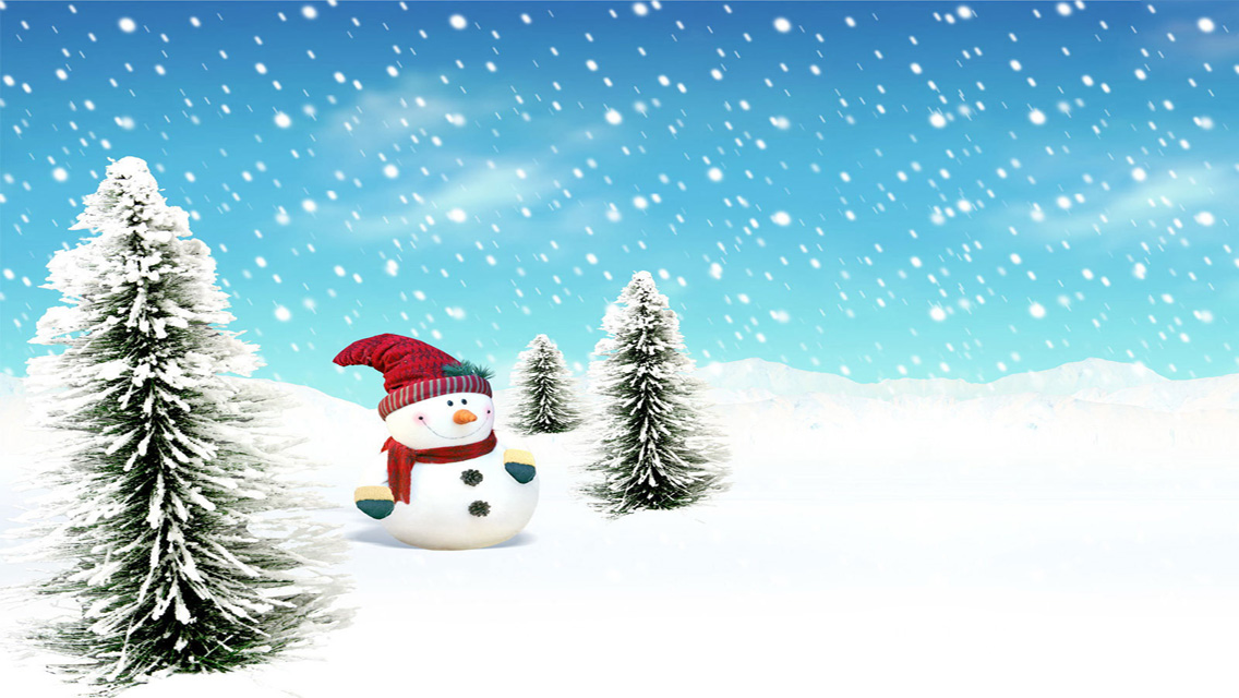 Christmas Snowman HD Wallpaper For iPhone
