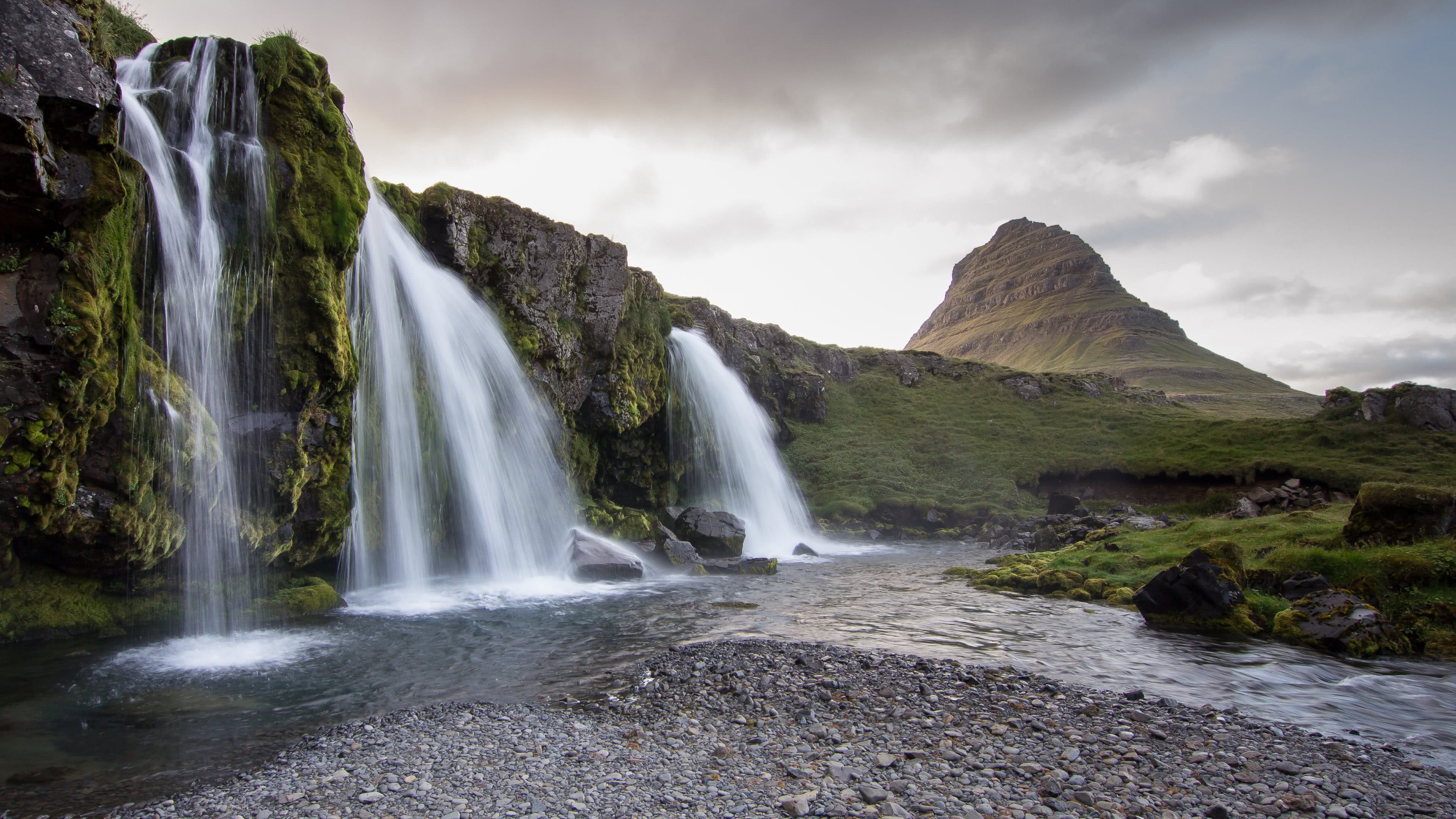 Iceland Waterfall Kirkjufell Mountain UHD 4k Wallpaper