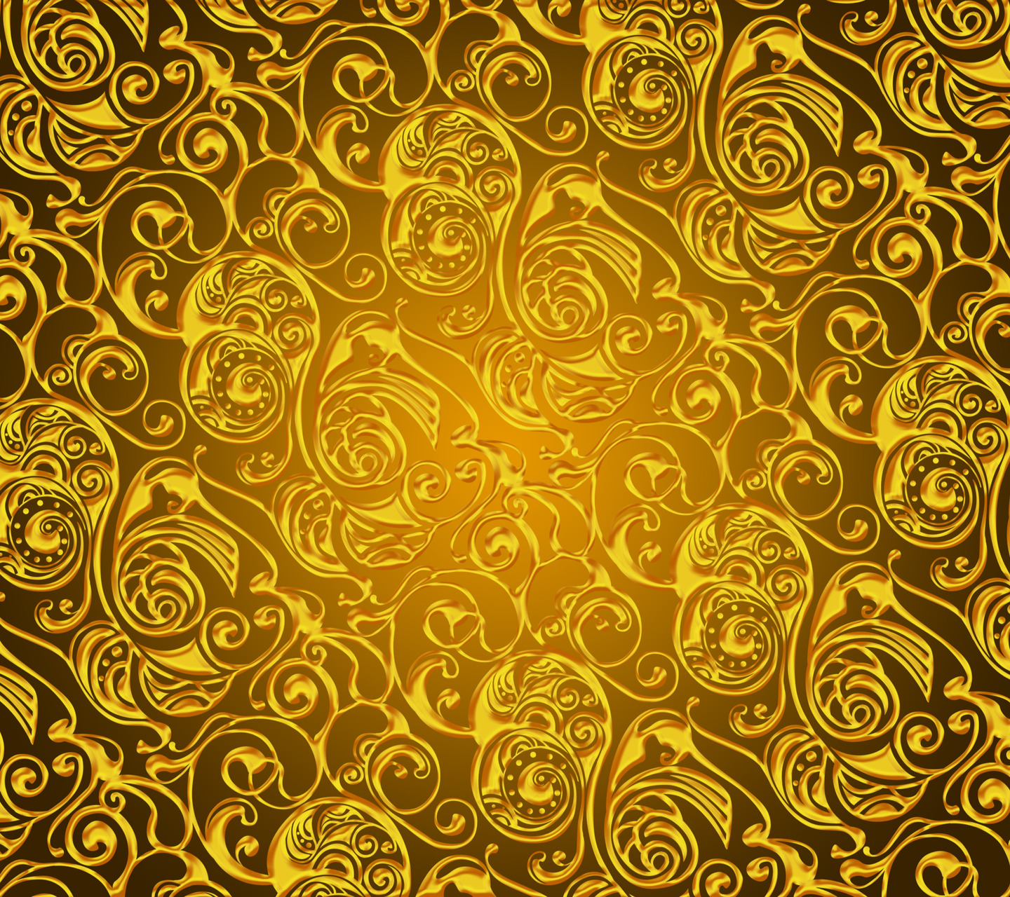 Golden Swirls Mobile Wallpaper