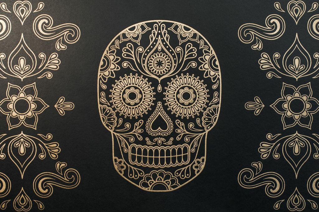 Macabre Wall Art Day Of The Dead Skull Wallpaper Eat Your
