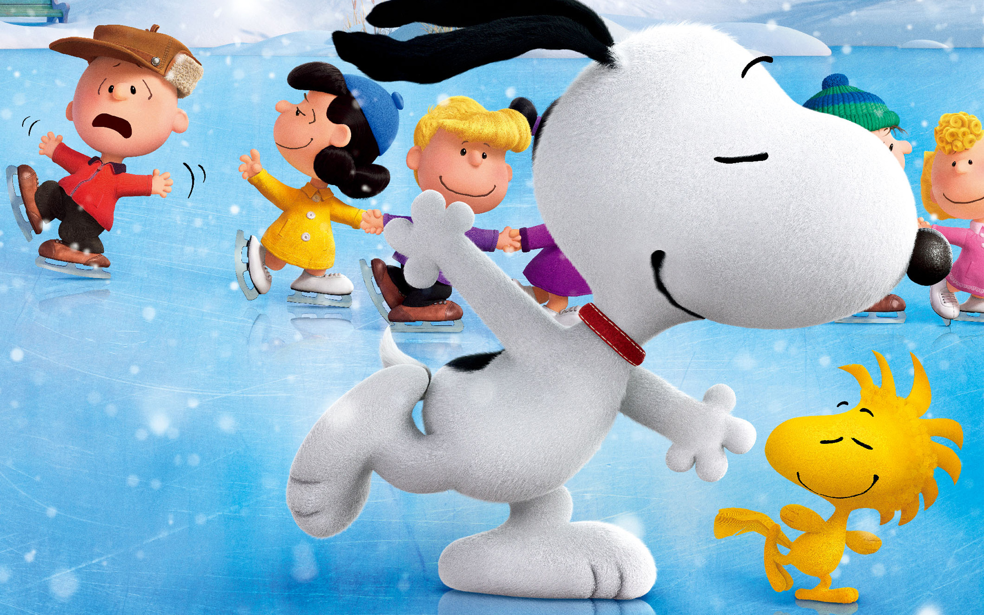 Snoopy and the Peanuts Gang Ice Skating in 4K