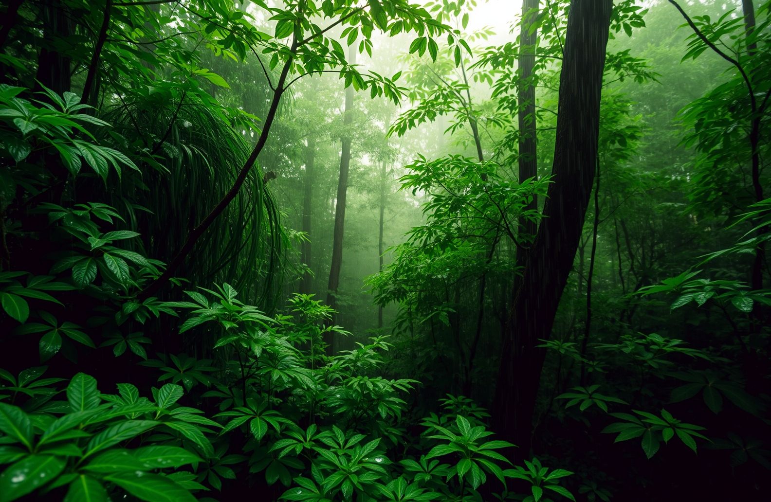 Rainy Forest Wallpaper
