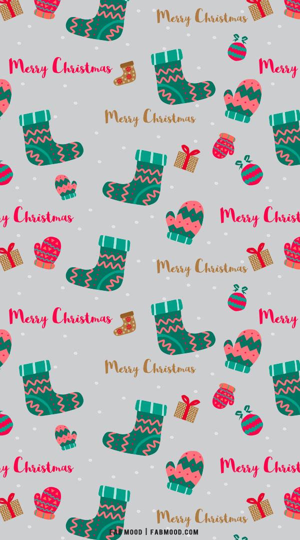  Christmas Aesthetic Wallpapers Cozy Sock Grey Background
