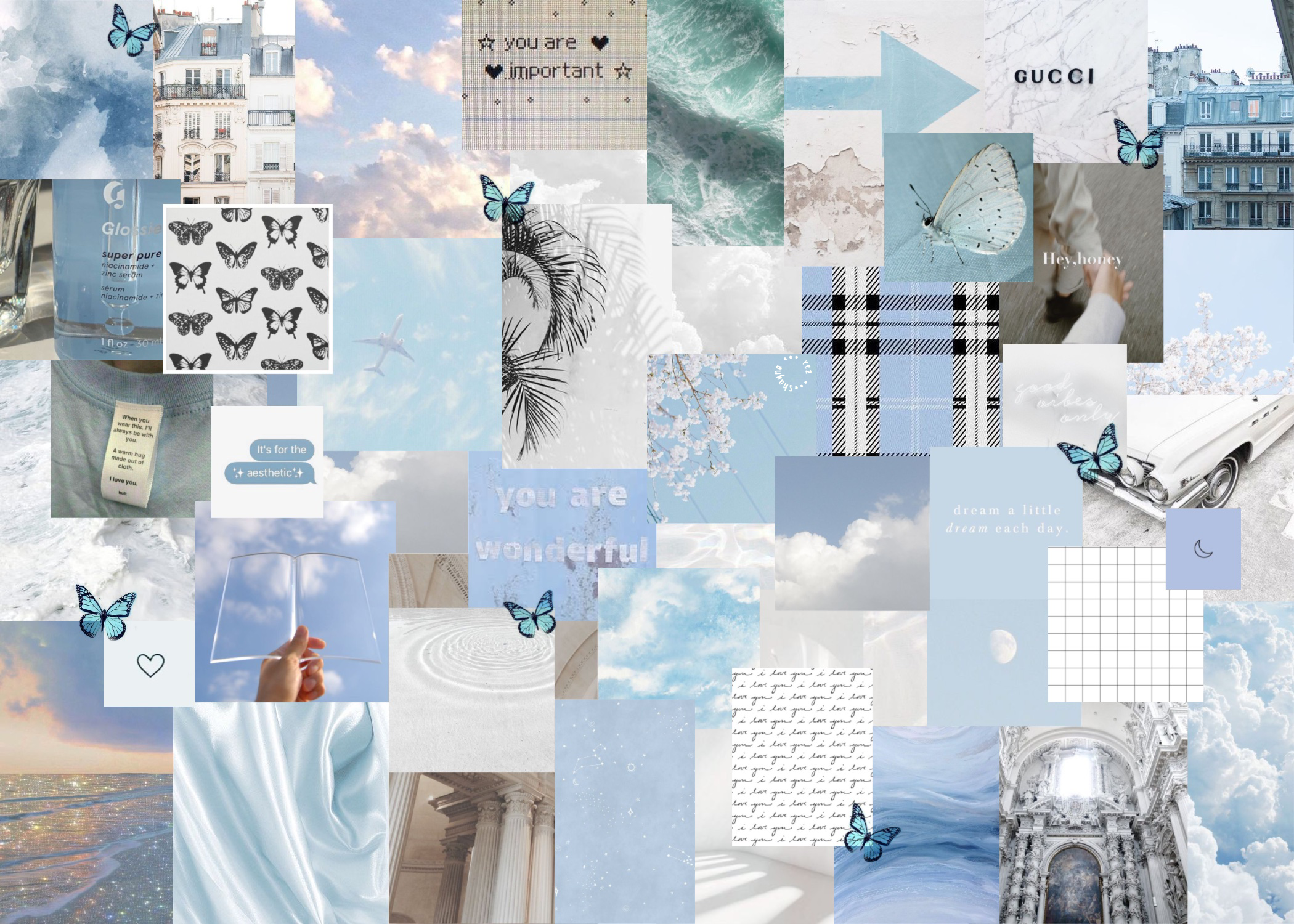 Light Blue Aesthetic Wallpaper Collage Baby Image