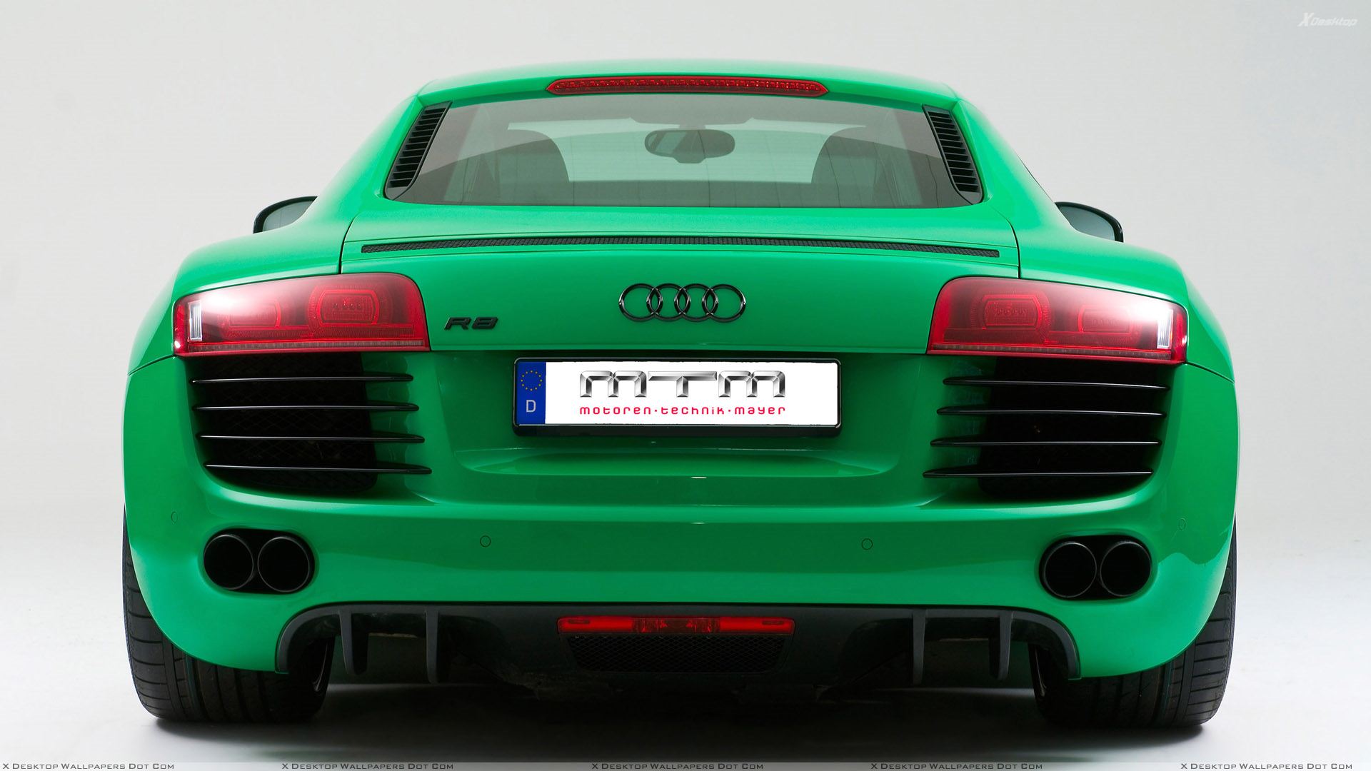 Back Pose Of Mtm Audi R8 Green Color Wallpaper