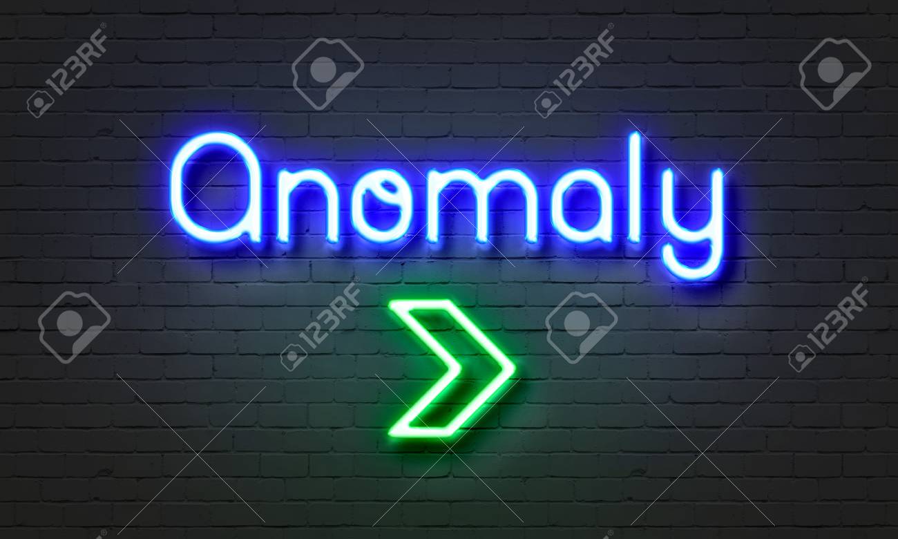 Anomaly Neon Sign On Brick Wall Background Stock Photo Picture