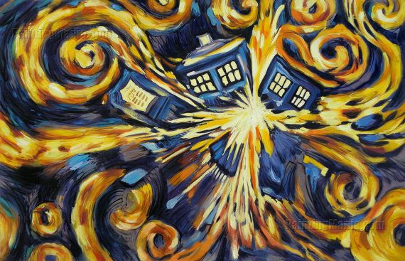 Exploding Tardis Blue Box Doctor Who By Paintingmania