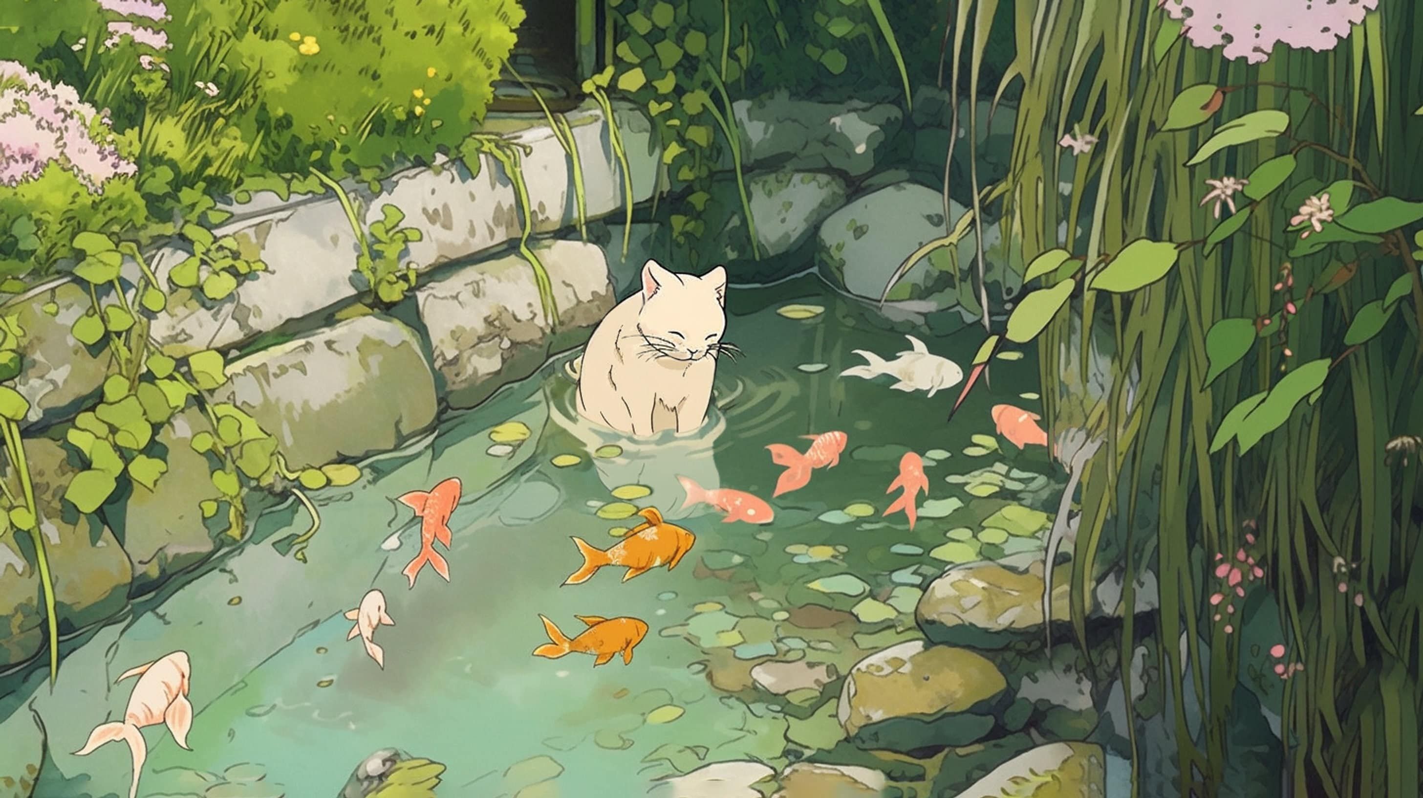 Zen Garden Lofi Art Printable Wall Instant Wallpaper