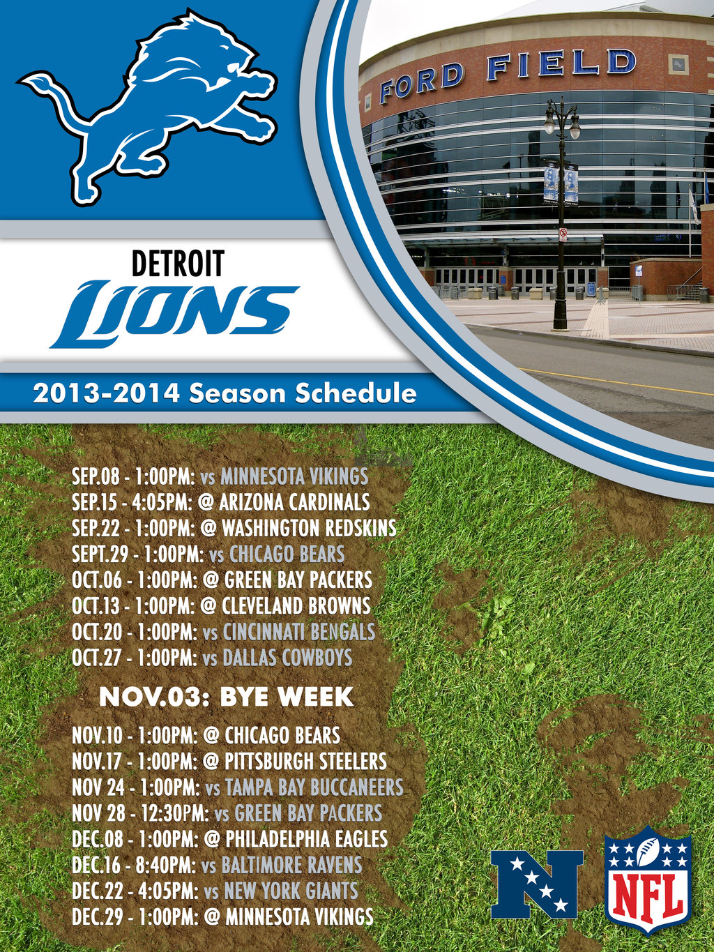 Detroit Lions Schedule By Rsholtis