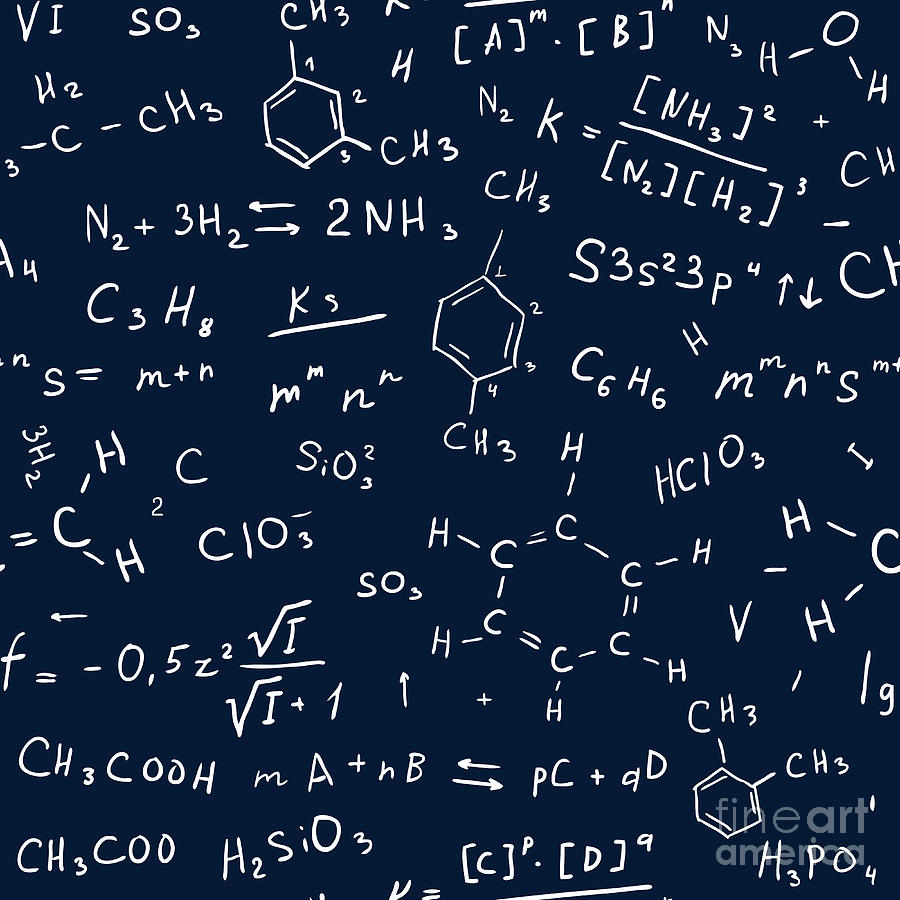 Seamless Chemistry Background Vector Digital Art By Katyau