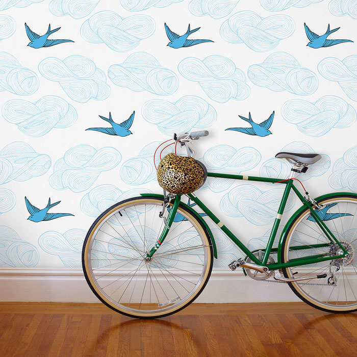 West Julia Rothman Daydream In French Blue Wallpaper Ships