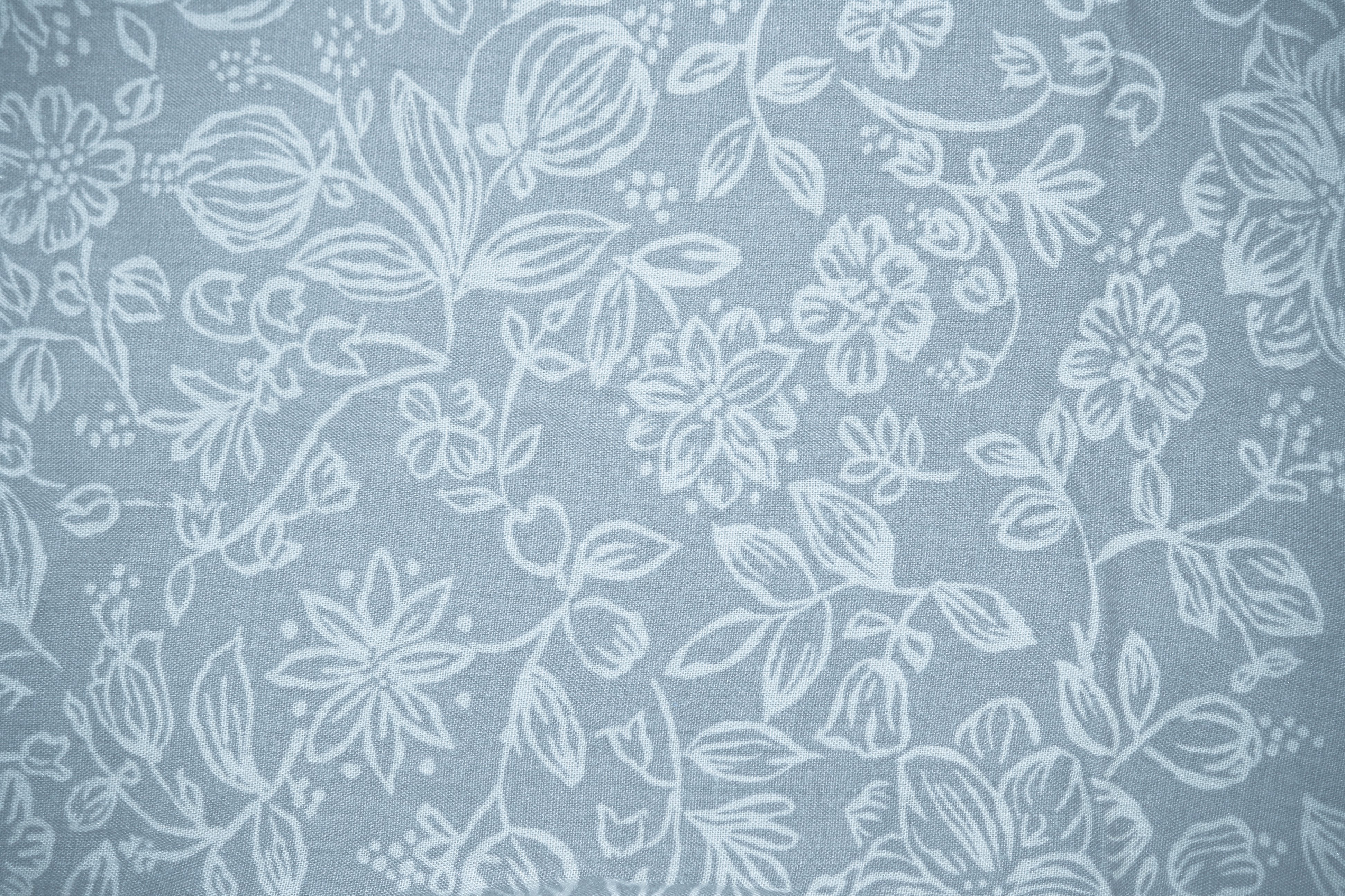 Blue Gray Fabric With Floral Pattern Texture Picture Photograph