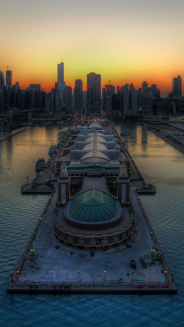 Chicago Skyline iPhone 5s Wallpaper iPad