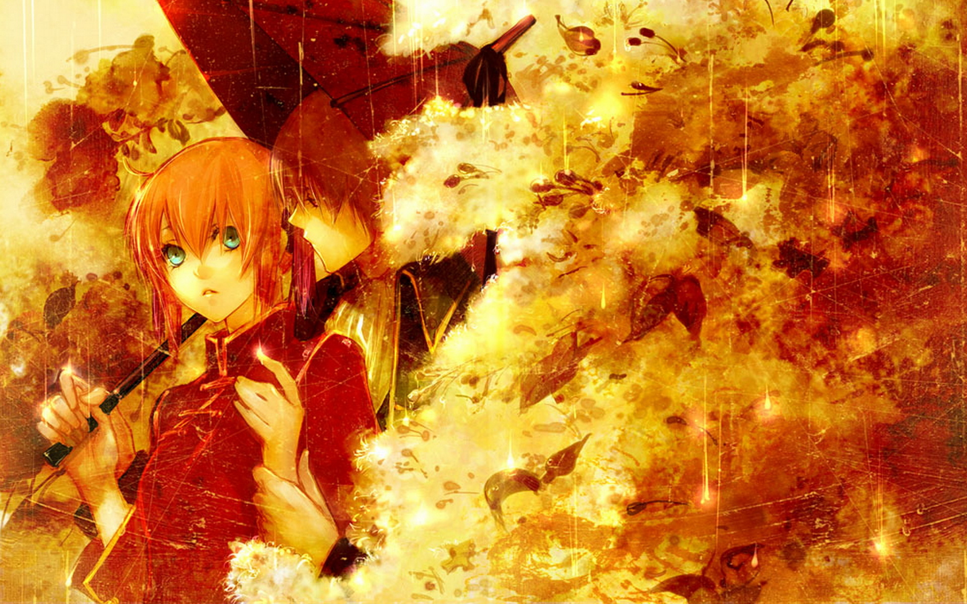 Download wallpaper 1152x864 autumn leaves beautiful anime girl original  standard 43 fullscreen 1152x864 hd background 26608