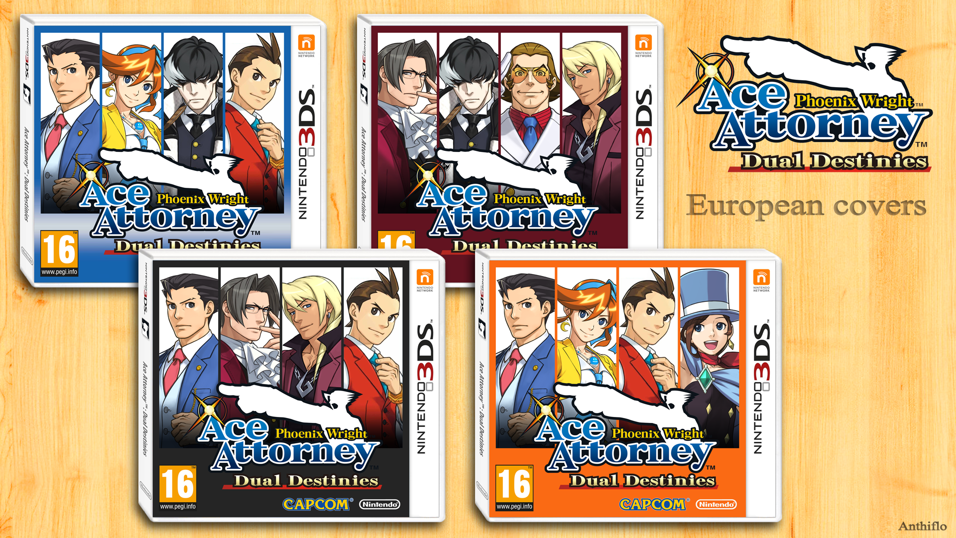 Ace Attorney Dual Destinies Alternate Covers Eu By Anthiflo On