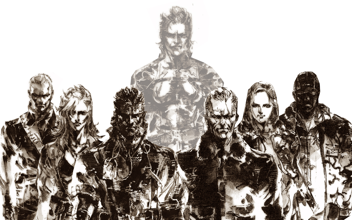 Free Download Metal Gear Solid Cast Wallpaper Background Characters Konami Action 1440x900 For Your Desktop Mobile Tablet Explore 76 Mgs Wallpaper Metal Gear Solid 3 Wallpaper Metal Gear Solid