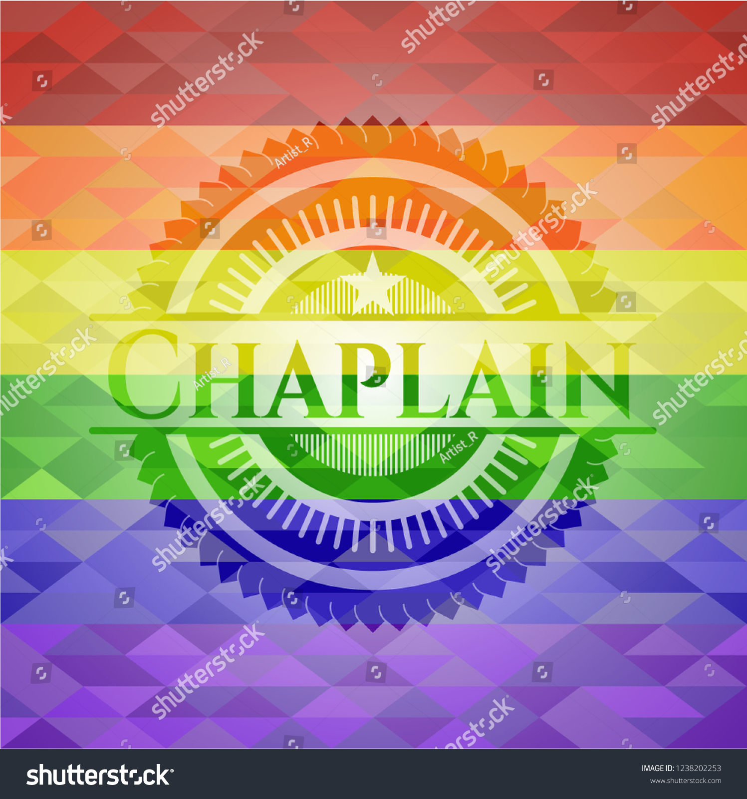 Chaplain On Mosaic Background Colors Lgbt Stock Vector Royalty