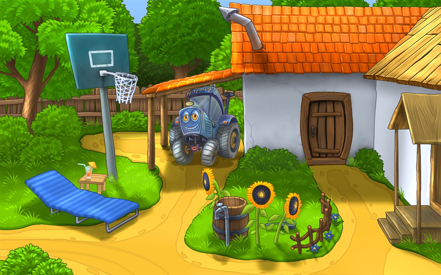 Description Small Farm House Cartoon Character HD Desktop Wallpaper