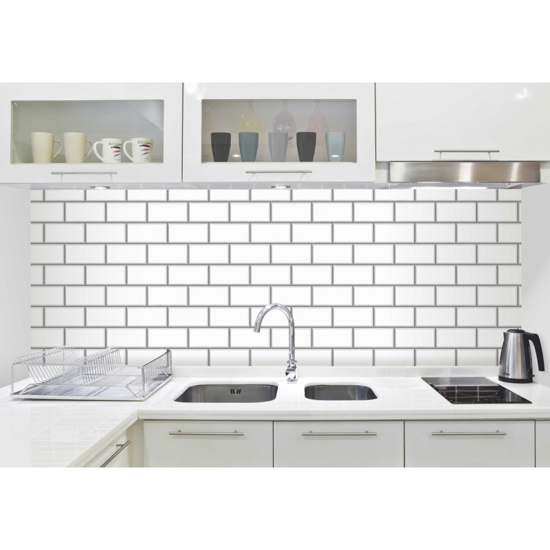 Home Ceramica White Subway Tile Effect Wallpaper By Fine Decor