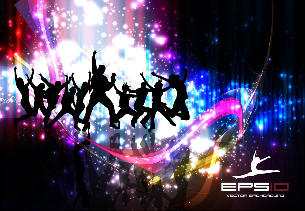 Vector Colorful Background Dance Jpg
