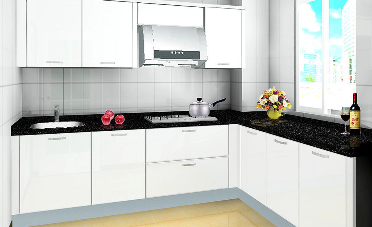 3d Rendering Of White Kitchen Cabis House